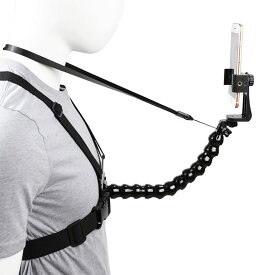 Quikaboo スマホ 胸マウント アクションカメラ マウント 体 チェスト ハーネス カメラ フレキシブルアーム 手ぶら 動画撮影
