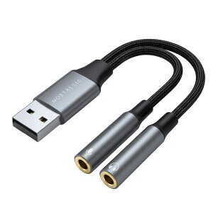 NOSTALSIC USB �I�[�f�B�I �ϊ��A�_�v�^ �y�n�C���]�Ή� 24bit/96KHz�z �O�t�� �T�E���h�J�[�h DAC���� 3.5mm �~�j�W���b�N �P�[�u�� 3��(TRS)��p �w�b�h�z�� �}�C�N�[�q PS5 PS4 Switch Window