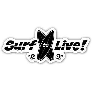 �I���W�i���f�U�C���X�g�A �ySurf to Live�z �T�[�t�B���p �A�E�g�h�A�p �X�e�b�J�[ �V�[�� W150mm×H60mm �� �o�C�N �T�[�t�{�[�h ���O �h��