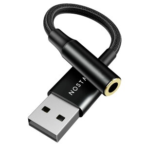 NOSTALSIC USB �I�[�f�B�I �ϊ��A�_�v�^ USB2.0 to 3.5mm �C���z���W���b�N �ϊ� �O�t�� �T�E���h�J�[�h DAC���� 24bit/96KHz�Ή� 4�� TRRS Windows/Mac OS/PS4/PS5/Linux/Chr