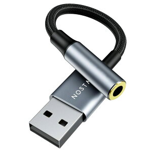 NOSTALSIC USB �I�[�f�B�I �ϊ��A�_�v�^ USB2.0 to 3.5mm �C���z���W���b�N �ϊ� �O�t�� �T�E���h�J�[�h DAC���� 24bit/96KHz�Ή� 4�� TRRS Windows/Mac OS/PS4/PS5/Linux/Chr