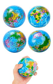 UB-Lab. 地球儀 スポンジ ボール おもちゃ 世界 地図 学習 カラフル デザイン アース ボール インテリア 大人 子供 10 cm