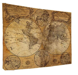 世界地図 ポスター アンティーク マップ ヴィンテージ 壁飾り 布製 ワールドマップ 古地図 (100cm75cm)