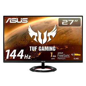 ASUSTek TUF Gaming �Q�[�~���O���j�^�[ VG279Q1R 27�C���` �t��HD IPS 144Hz 1ms HDMI×2 DP Adaptive-sync ELMB 2W+2W�X�e���I�X�s�[�J�[����