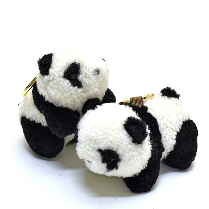 楽天市場】ムートン バッグチャーム キーホルダー パンダ型 panda 
