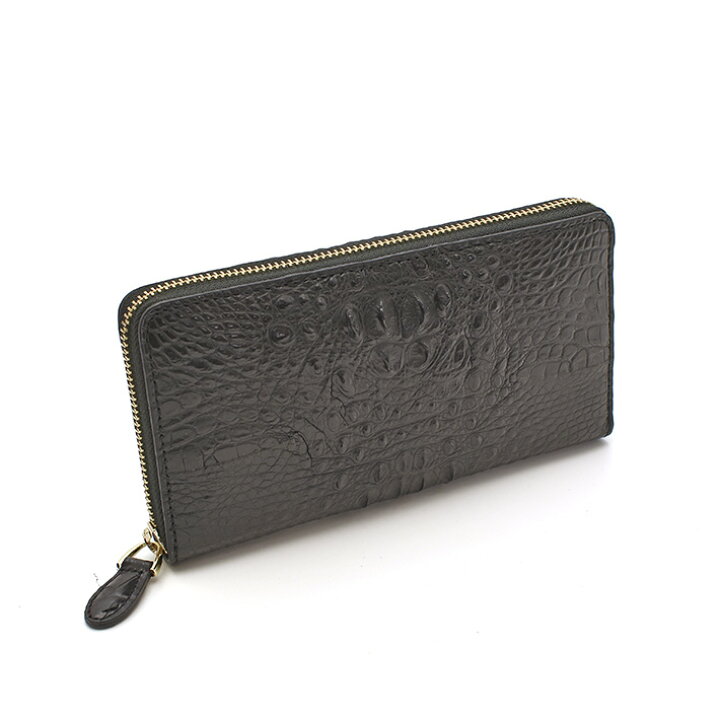 楽天市場】クロコダイル ラウンドファスナー 長財布 1枚革 クラウン 頭  