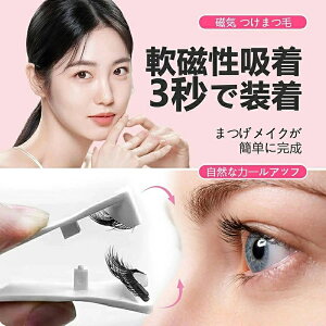 接着剤不要 アイメイク化粧品 防水防汗 高級繊維耐久 大目用 軽量 Dマグネット付きつけまつげ