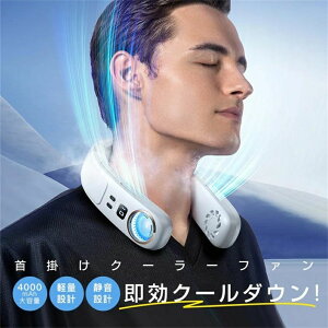 静音 扇風機 ダブルファン 風量3段階 USB充電 4000mAh ハンディ 持ち運び 熱中症対策 携帯クーラー 冷却プレート