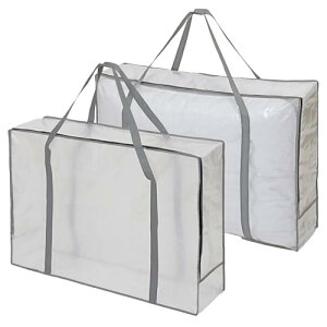 引っ越しバッグ 肩掛けできる 中身が見える 布団袋 羽毛布団収納 敷布団 大容量 持ち運びしやすい しっかり丈夫 収納袋 ち手付き