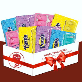 「お得な8箱セット」Peeps社イースターマシュマロチックスピープスバラエティーパック ひよこ 80羽 Easter Marshmallow Candy Variety 8 Pack (80 Chicks Total) Gift Basket Care Package by Rebel Smuggling Care Package