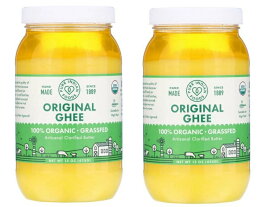 「お得な2本セット」Pure Indian Foods, 100%オーガニック牧草飼育ギー(425g)×2本