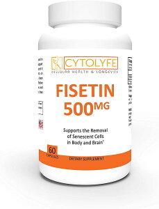 CYTOLYFE社フィセチンピュア純度98%Fisetinサプリメント (1粒あたり500mg配合)60粒