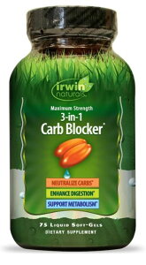Irwin Naturals�� 3-in-1 Carb Blocker 3-in-1 �J�[�u �u���b�J�[ 75������ 3-in-1�J�[�{�u���b�J�[