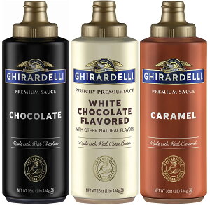 u3{ZbgvMf XNC[Y {g L`R[g zCg`R[g `R[g v~A\[Xe454ml@Ghirardelli Squeeze Bottles - Caramel, Chocolate & White Chocolate 