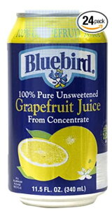 u24{ZbgvBluebird O[vt[c100%W[X340ml×24{ Bluebird Grapefruit Juice, 11.5-Ounce Cans (Pack of 24)