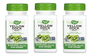 �u������3�{�Z�b�g�vNATURE'S WAY�Ё@�C�G���[�h�b�N���@100�J�v�Z��×3�{�@�T�v�������g Nature's Way, Yellow Dock Root, 500 mg, 100 Vegan Capsules×3