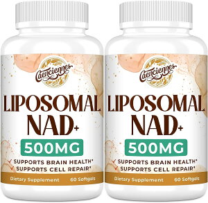 ������2�{�Z�b�g Caenciennes�� 1��������NAD+ 500mg�z���T�v�������g60�����肪2�{ Liposomal NAD+ 500 MG Supplement Softgel, True NAD+ not Precursor, Superior AbsorptionBoost NAD+ More Efficient Than NMN Nicotinamide Riboside for Cellu