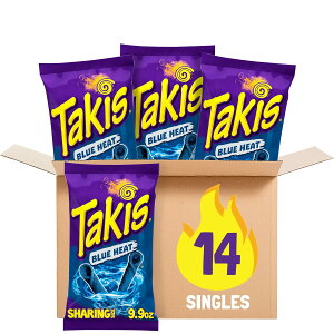 u14܃Zbgv^LX u[ q[g 280g×14܁@zbg`ybp[  ɐh [geB[`bvX 9.9 Ounce Pack of 14 Blue Heat Takis Blue Heat 14 ct 9.9 oz Sharing Size Case Hot Chili Pepp