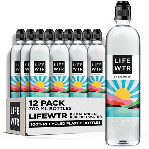 u12{ZbgvLIFEWTR  v~A d pH oX 100% 700ml×12{ 23.7 Fl Oz (Pack of 12), Purified Water, LIFEWTR Premium Purified Water, pH Balanced with Electrolytes100% 23.7 Fl Oz Flip Cap Bottles700
