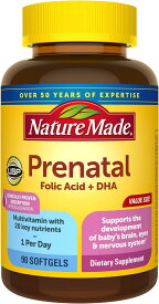 Nature Made　プレナタルマルチ + DHA、90ソフトジェル サプリメント