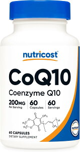 Nutricost  RGUCQ10 z1200mgz601{Tvg Nutricost CoQ10 200mg, 60 Vegetarian Capsules, 60 Servings - High Absorption, Vegetarian, Non-GMO, Coenzyme Q10 R[L[e@ RGUC