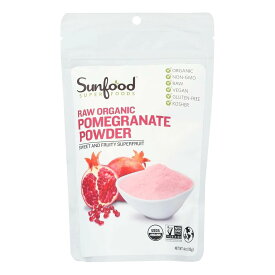 Sunfood, オーガニック生ザクロパウダー、113g（4オンス）粉末 サプリメント