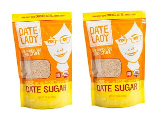 Date Lady Organic Date Sugar, 1.5 lb 100% Whole Food Vegan, Paleo, Gluten-free & Kosher 100% Ground Dates Sugar Substitute and Alternative Sweetener for Baking Contains Fiber from the Date (2 Bags)