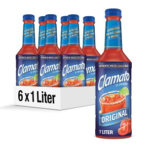 u6{ZbgvClamato Original Tomato Cocktail, 1 L bottle (Pack of 6), Flavored With Tomato Juice & Spices, Perfect Mixer for the Authentic Michelada, Bloody Mary Drinks, and Seafood Cocktail