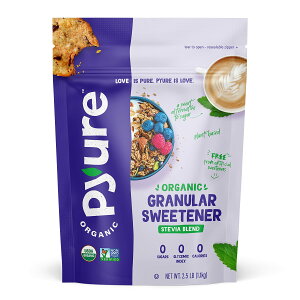 Pyure Organic Stevia Blend Granulated All-Purpose - White Sugar Substitute Zero Carb, Zero Sugar, Zero Calorie Plant-Based Stevia and Erythritol Sweetener for Keto Friendly Food 2.5 lb (40 oz)