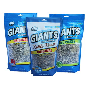 ue3܃ZbgvWCAgq}̎킢낢Ȗ3ށi340g×3܁j GIANTS Sunflower Seeds Variety Pack - Flavored Sunflower Seeds to Eat, Dill Pickle Sunflower Seeds, Kettle Roasted, Original Flavor, 12 oz Bags (Pack 