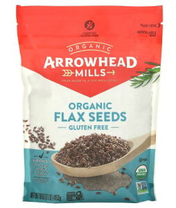 �A���[�w�b�h�~���Y �I�[�K�j�b�N �t���b�N�X�V�[�h 16�I���X453g��1�� Arrowhead Mills Organic Flax Seeds, 16 Ounce