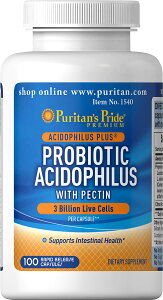 _ہIAVhtBXEyN`E rtBYXꗱ30100E1@Puritan's Pride Probiotic Acidophilus with Pectin, 100 Count, White (P-2)