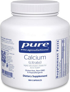 Pure Encapsulations NG_JVE1150mgz Tvg180 Pure Encapsulations Calcium (Citrate) Supplement for Bones and Teeth Colon Health and Cardiovascular Support 180 Capsules JV[