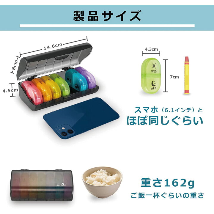 楽天市場】ピルケース 1週間用(1日2回)七色ピルケース 専用収納ケース付 半透明 中身が見えて使いやすい : フクショップ 楽天市場店 楽天市場】ピルケース 1週間用(1日2回)七色ピルケース 専用収納ケース付 半透明 中身が見えて使いやすい : フクショップ 楽天市場店