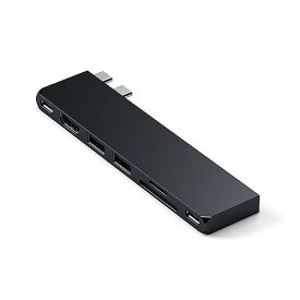 Satechi USB-C Pro ハブ スリム 7-in-2 (ミッドナイト) USB 4, 4K HDMI, USB3.2 Gen 2, SD/TF カードスロット, 100W USB C PD (MacBook Pro/Air M2など対応)