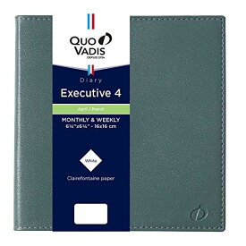 クオバディス 手帳 【2024年4月始まり】ダイアリー『エグゼクティブ4/ソーホー』 (週間バーチカル・正方形サイズ 16×16cm) カーキ QUOVADIS qv66205kh