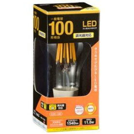 オーム電機 LED電球 フィラメント E26 100形相当 全方向 調光器対応 クリア 電球色 LDA12L/D C6 06-3484 OHM