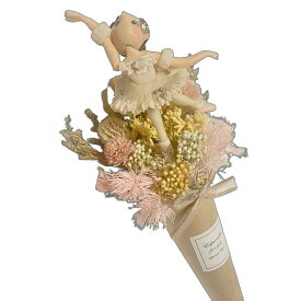 フレグランス　プリザーブドフラワー　バレリーナ人形　ピック　ベビーピンクホワイト　母の日ギフト　花束　ミニブーケ