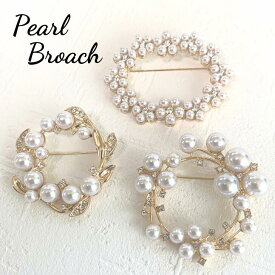 ブローチ 卒業式 北欧 おしゃれ 母の日 プレゼント カジュアル ナチュラル ブローチ シンプル 大人可愛い アンティーク風 ピン レディース おしゃれ サークル ブローチ ゴールド パール 入学式 フォーマル 送料無料
