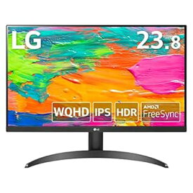【中古】Amazon.co.jp 限定LG フレームレス モニター ディスプレイ 24QP500-B 23.8インチWQHD2560×1440 IPS非光沢HDR 75Hz FreeSync対応HDMI×2、Dis