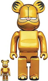 【中古】BE@RBRICK GARFIELD GOLD CHROME Ver. 100％ & 400％