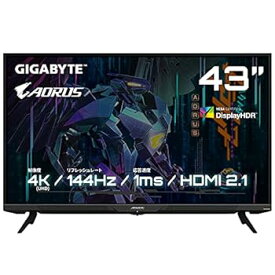 【中古】ゲーミングモニター GIGABYTE AORUS FV43U Gaming Monitor(43型 UHD 4K QLED 平面モニター 144Hz 1ms MPRT VESA Display HDR1000)