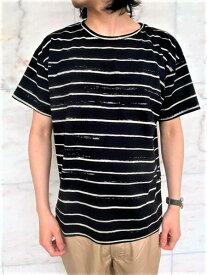 PORTER CLASSIC（ポータークラシック）【ARTIST BORDER T-SHIRT】アーティストボーダーティーシャツ★BLACK★