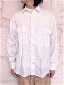 PORTER CLASSIC（ポータークラシック）【ROLL UP LINEN SHIRT】(FRENCH LINEN)ROLL UP SHIRT☆WHITE☆