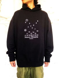 Maison Margiela（メゾン マルジェラ）【Logo hooded sweatshirt】カレンダーロゴフーディスウェット★BLACK★