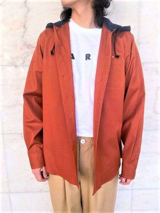 楽天市場】MARNI（マルニ）【HOODED COTTON OVERSHIRT】フード付きロゴ  