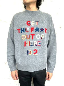 DSQUARED2�i�f�B�[�X�N�G�A�[�h�j�yGTFO CRAFT PULLOVER�zVIRGIN WOOL FLAT KNIT�hGTFO�N���t�g�j�b�g��GREY MELANGE��