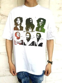 DSQUARED2（ディースクエアード）【BOB MARLEY POSTCARDS SKATER T-SHIRT】SKATER FIT”BOB MARLEY”Tee☆WHITE☆