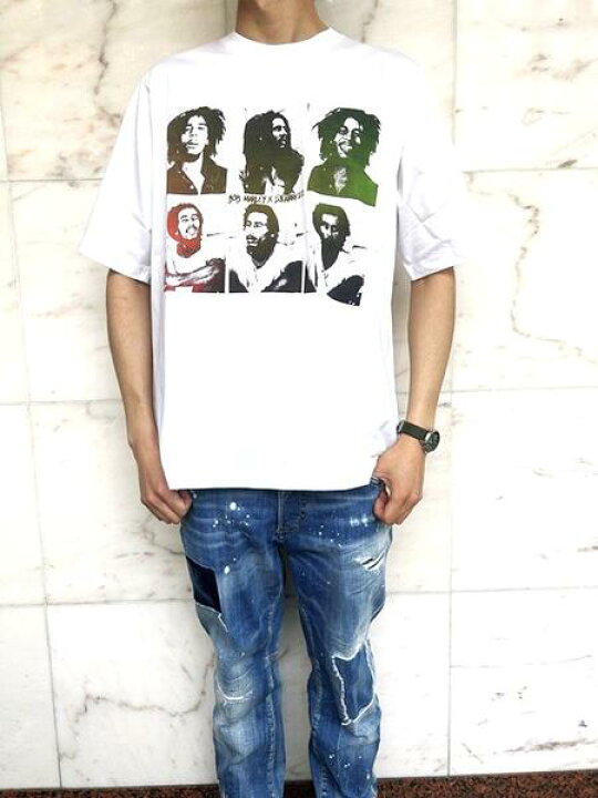 楽天市場】DSQUARED2（ディースクエアード）【BOB MARLEY POSTCARDS T-SHIRT】SKATER FIT”BOB MARLEY”Tee☆WHITE☆ : 2Fantastic