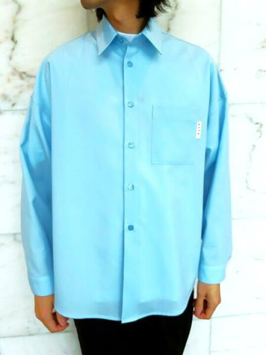 楽天市場】MARNI（マルニ）【LIGHT BLUE TROPICAL WOOL SHIRT】ブルー  